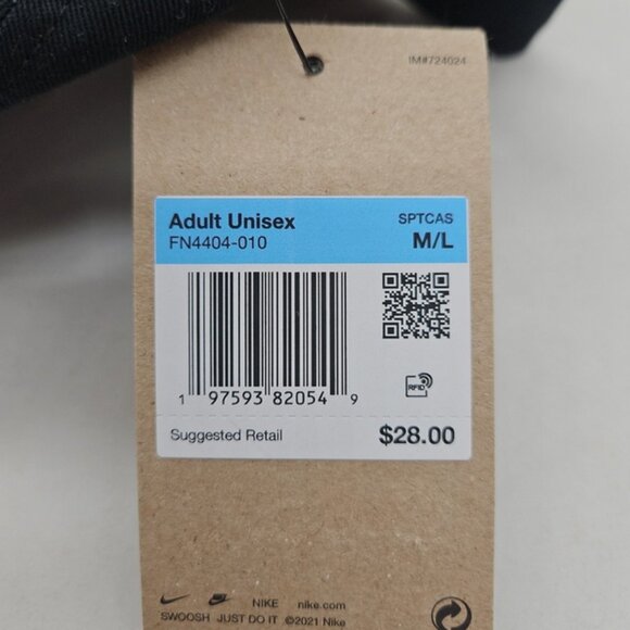 NWT- Nike Unisex Club Unstructured Dunk Patch Cap M/L BLACK FN4404-010 - Picture 2 of 5